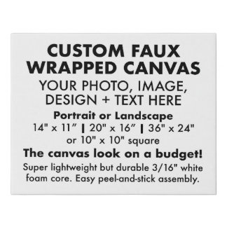 Custom 14" x 11" FAUX WRAPPED CANVAS PRINT Blank
