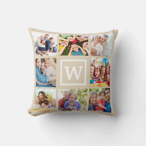 Custom 16 Keepsake Family Photo Collage Monogram Throw Pillow - Create your own personalized family photo collage throw pillow with your custom images and monogram. Add your favorite photos, designs or artworks to create something really unique. To edit this design template, click 'Change' and upload your own image as shown above. You can also change the background color of the pillow.
Treat yourself or make the perfect gift for family, friends, parents and grandparents!