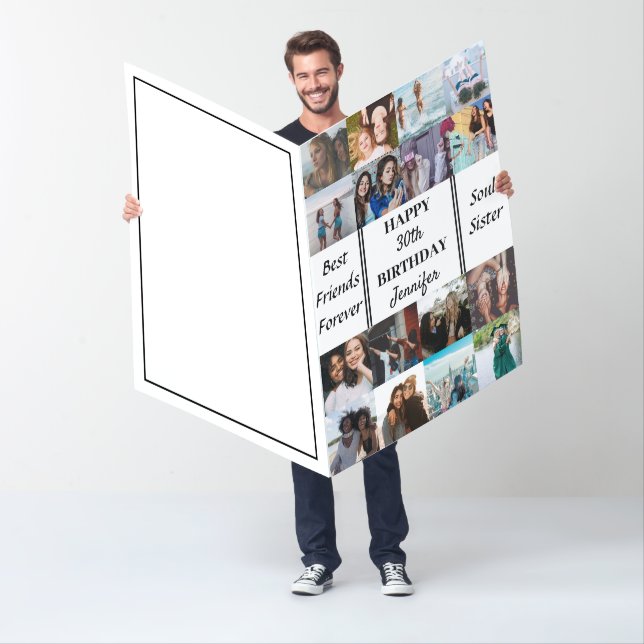 Custom 16 Photo Collage Best Friend  Birthday Card (In Situ)