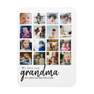 custom 16 photo collage grandma gift magnet
