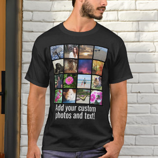 Custom 16 Photo Montage Mosaic Picture Collage T-Shirt