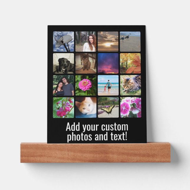 Custom 16 Photo Mosaic Picture Collage Ledge (Front)