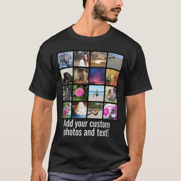 Custom 16 Photo Mosaic Picture Collage T Shirt Zazzle