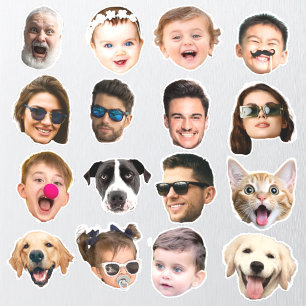 Custom 16 Photos Faces Waterproof Vinyl Stickers