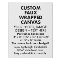 Custom 16" x 20" FAUX WRAPPED CANVAS PRINT Blank