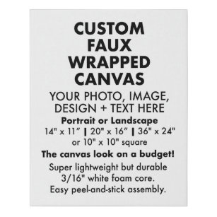Custom 16" x 20" FAUX WRAPPED CANVAS PRINT Blank