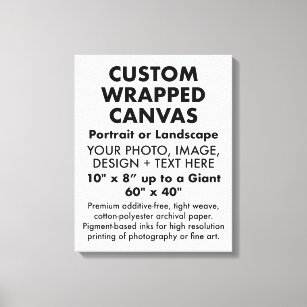 Custom 16" x 20" PREMIUM WRAPPED CANVAS Blank