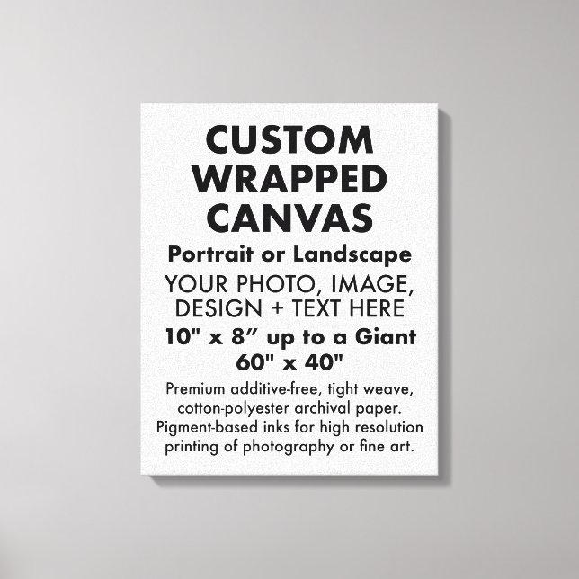 Custom 16" x 20" PREMIUM WRAPPED CANVAS Blank Print (Front)