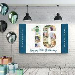 Custom 16th Birthday Party Photo Collage Banner<br><div class="desc">Create your own photo collage banner for a 16th Birthday Party. The template is set up for you to add your custom name or wording and your favorite photos. Your photos will automatically appear as a photo collage in the shape of the number 16. The banner has ocean blue borders...</div>