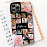 Custom 17 Photo Collage Your Color Case-Mate iPhone 14 Case<br><div class="desc">Create your own personalized, custom color photo cell phone case utilizing this photo collage template with 17 pictures in different shapes and sizes to accommodate a variety of images and your name, monogram or other text in your choice of font styles (shown in a modern hand lettered typography in white...</div>
