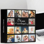 Custom 18 Photo Collage Love is a Wonderful Thing 3 Ring Binder<br><div class="desc">Create your own binder to use as a photo album, scrapbook or office organizer. The front cover is printed with 18 of your favorite photos, framing the quote "love is a wonderful thing" which is lettered in decorative calligraphy. The wording on the spine is fully editable, or you can leave...</div>