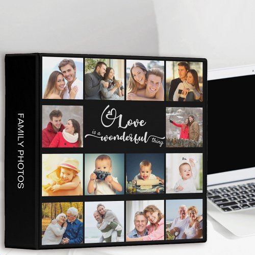 Custom 18 Photo Collage Love is a Wonderful Thing 3 Ring Binder