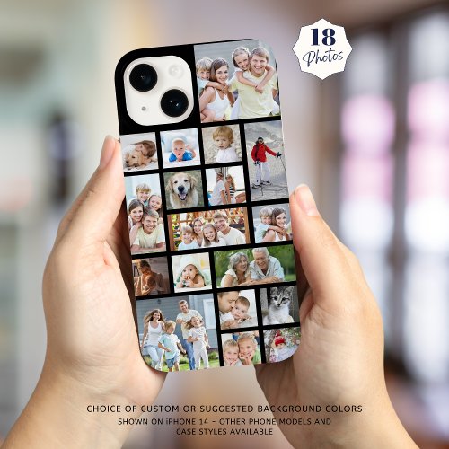 Custom 18 Photo Collage Your Color Case_Mate iPhone 14 Case