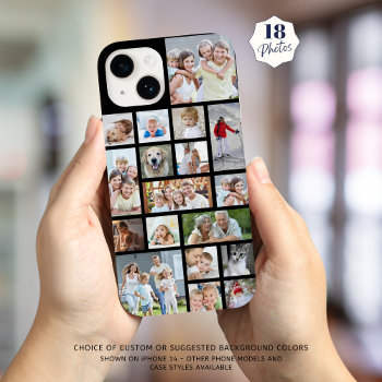 Custom 18 Photo Collage Your Color Case-mate Iphone 14 Case by MakeItAboutYou at Zazzle