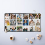 Custom 18 Photo Grid Collage Modern Desk Mat<br><div class="desc">Create your own custom photo collage desk mat using this 18 square picture grid template.</div>