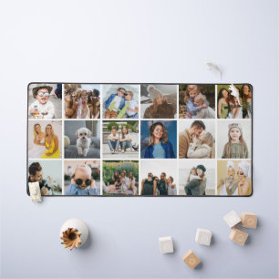 Custom 18 Photo Grid Collage Modern Desk Mat