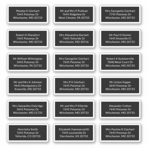 Custom 18 Recipient Name Shipping Address Labels