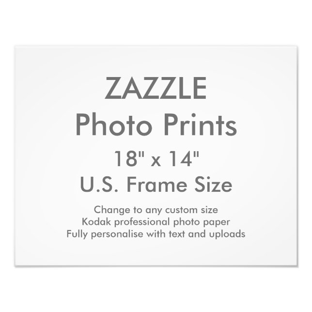 Custom 18" x 14" Photo Print  US Frame Size (Front)