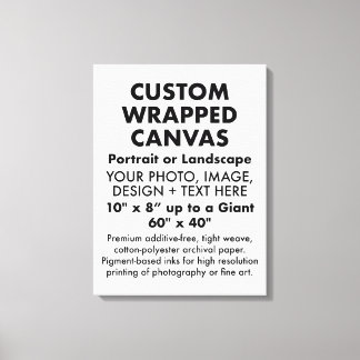 Custom 18" x 24" PREMIUM WRAPPED CANVAS Blank Print