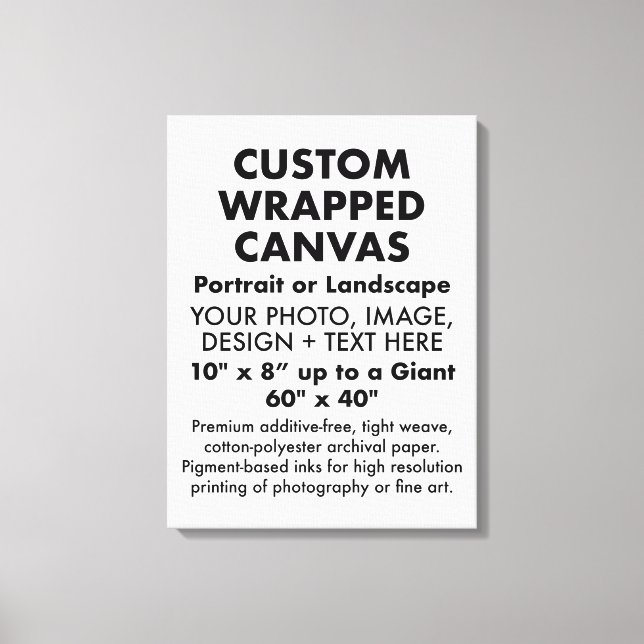 Custom 18" x 24" PREMIUM WRAPPED CANVAS Blank Print (Front)