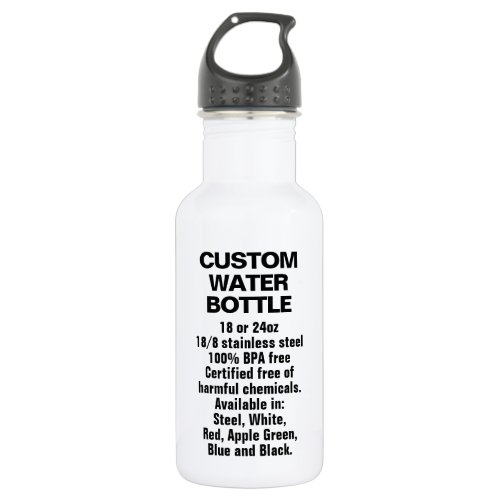 Custom 18oz WHITE Stainless Steel Water Bottle