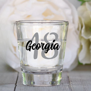 Custom 18th 20th 30th 40th 50th 60th 70th Birthday Shot Glass