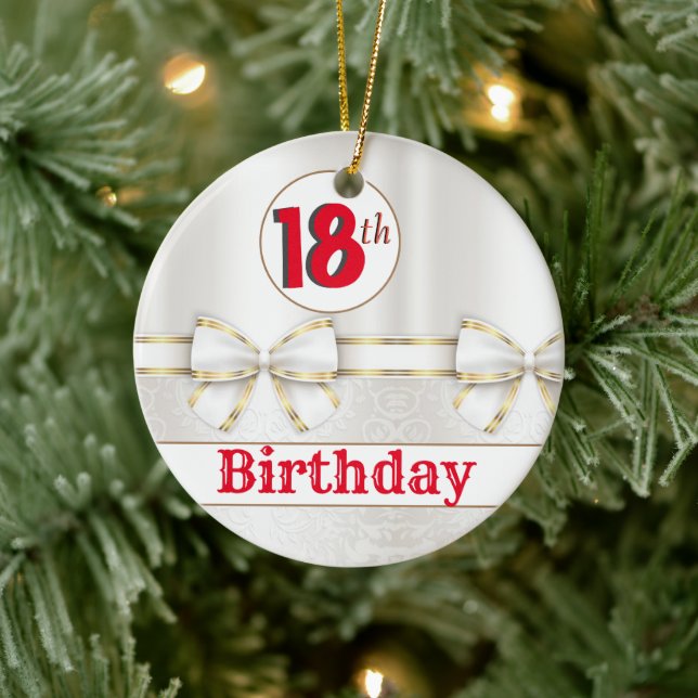 CUSTOM 18th Birthday Ceramic Ornament (Tree)