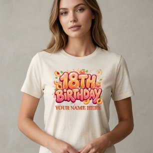 Custom 18th Birthday Name Colorful Party Favor Tri-Blend Shirt