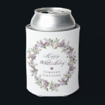 Custom 18th Birthday Purple Lilac Spring Flower Can Cooler<br><div class="desc">Add a special touch to your party decor with these personalized drink coolers. They will make the birthday celebrant feel very special and look great in pictures. It takes only minutes to add the birthday celebrant's name. The soft watercolor lilac wreath is perfect for a spring birthday or a woman...</div>