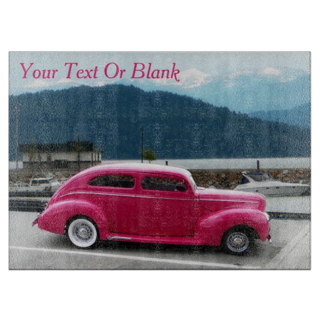 Custom 1940 Famous American Make Sedan Cutting Board (Front)
