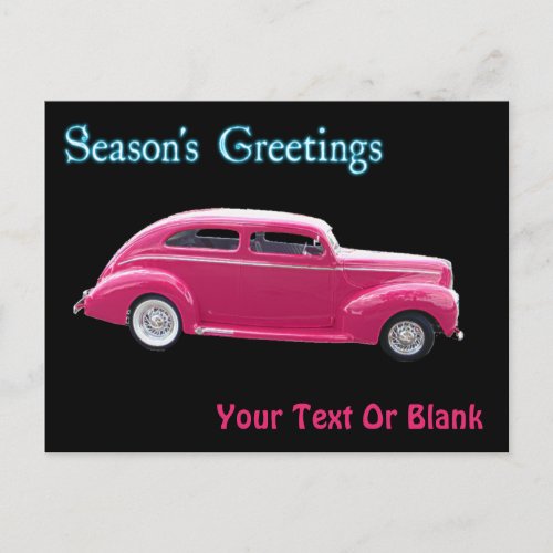 Custom 1940 Famous American Make Sedan Holiday Postcard
