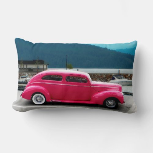 Custom 1940 Famous American Make Sedan Lumbar Pillow
