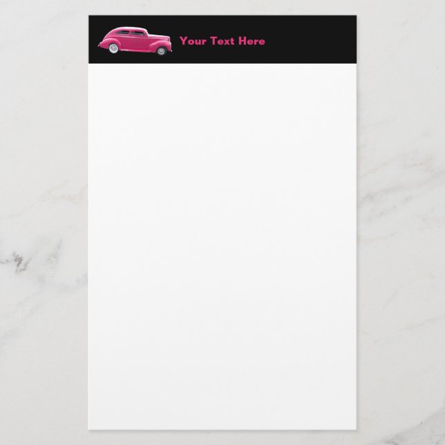 Custom 1940 Famous American Make Sedan Stationery (Front)