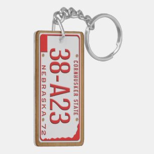 Custom 1972 Nebraska License Plate Keychain