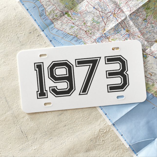 Custom 1973 year number car license plate template (In Situ)