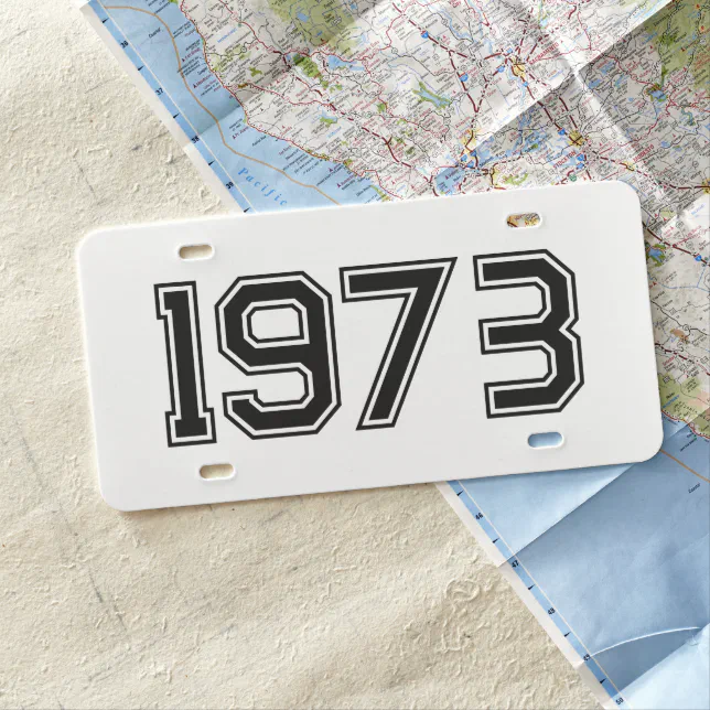Custom 1973 year number car license plate template | Zazzle