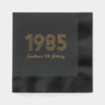 Custom 1985 40th Birthday Foil Stamped Napkins<br><div class="desc">Custom 1985 40th Birthday Foil-Stamped Napkins Celebrate 40 years of memories with our Custom 1985 40th Birthday Foil-Stamped Napkins, designed to add an extra touch of elegance and personalization to your milestone celebration. These premium napkins are the perfect way to honor this golden occasion with sophistication and style. Features: Luxurious...</div>
