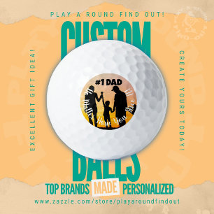 Custom #1 Dad Gift For Fathers Titleist Pro V1 Golf Balls