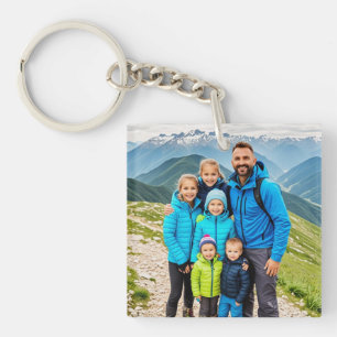 Custom 1 Photo Family Keychain