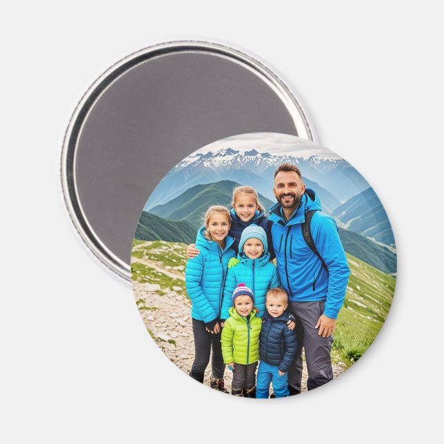 Custom 1 Photo Family Magnet (Front/Back)