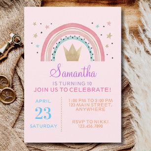 Custom 1st 2nd 3rd 4th 5th 6th 7th 8 10th Birthday Invitation