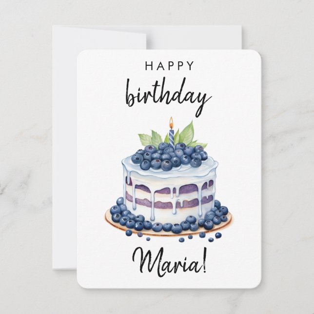 Custom 1st Birthday Cake Card, Personalized birth Holiday Card (Front)