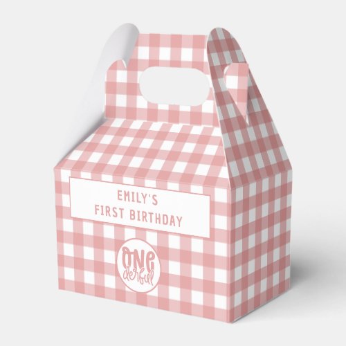 Custom 1st Birthday Cute Pastel Pink Onederful Favor Boxes