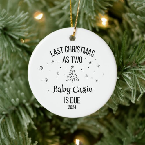 Custom 1st Christmas as new parents Ceramic Ornament