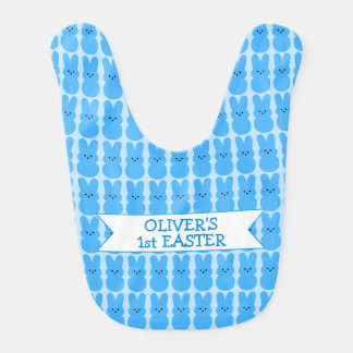 Custom 1st Easter Blue Bunny Peeps Bib