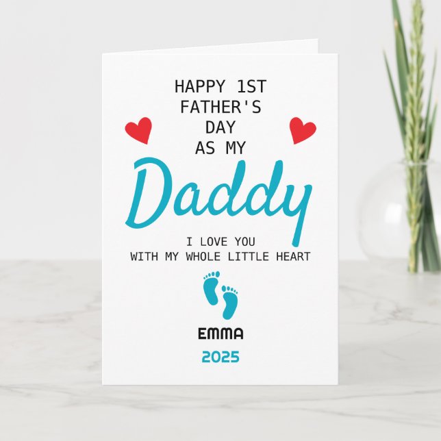 Custom 1st Fathers Day From Baby Gift Card (Front)