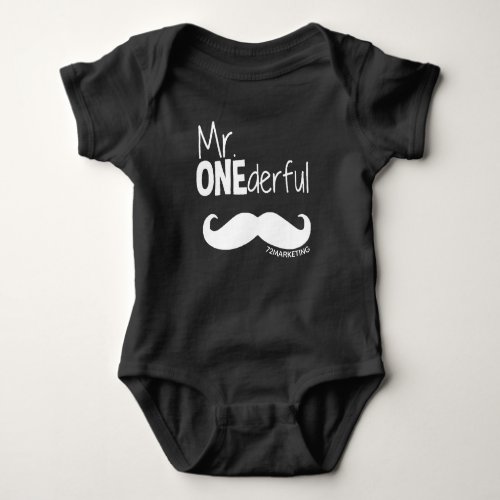 Custom 1st Mr Onederful Bowtie Birthday Baby Baby Bodysuit