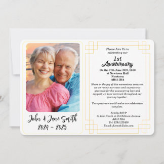 Custom 1st Paper Wedding Anniversary Invitation