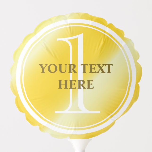 Custom 1st prize gold medal award balloon (Front)