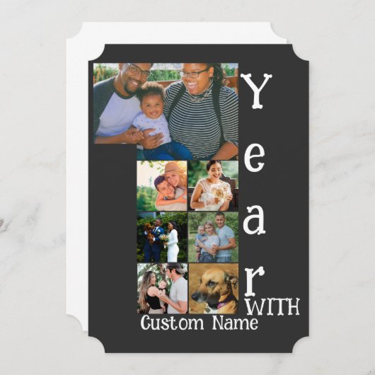 Custom 1st wedding anniversary 7 photo collage (Front/Back)